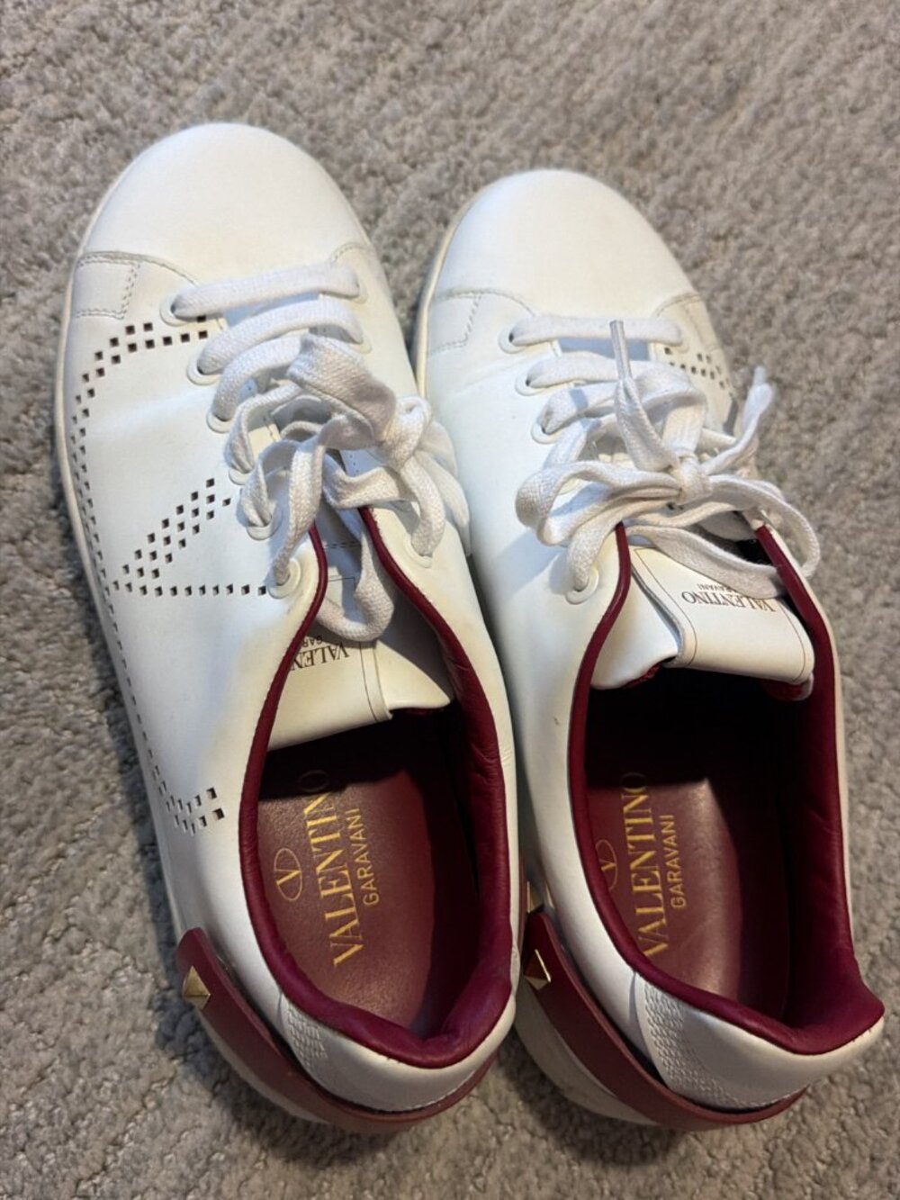 Valentino Garavani Backnet Sneakers White/Burgundy EU 38.5